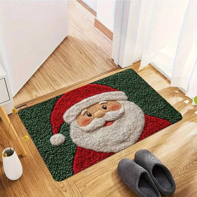 Christmas Crystal Velvet Floor Mat Xmas Holiday Decoration New Year 2026 Santa Claus Carpet Bathroom Kitchen Absorbent Foot RuM251126