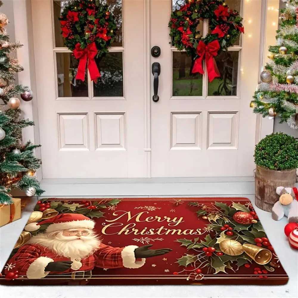 Door Carpet Christmas Festival Santa Claus Merry Christmas Outdoor Mat Decorations Home 2026 Christmas Ornament New Year 2025M251126