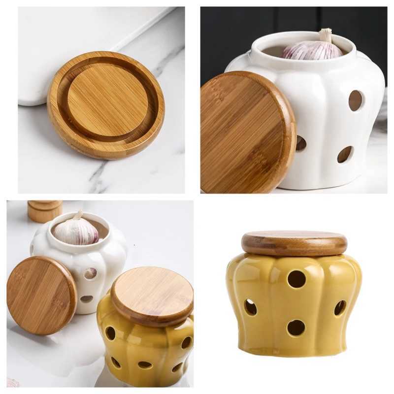 Pumpkin Jar with Lid Hollow Out Kitchen Ventilation Storage Tank Durable Ceramic Garlic Ginger Dried Chili Pepper Storage Jars Y251126