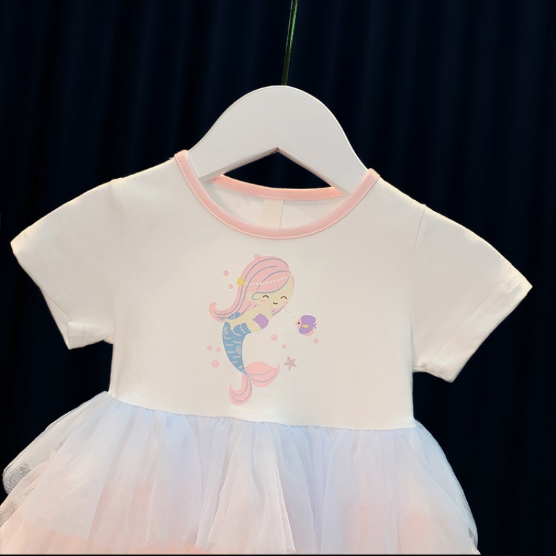 Disney Children's Summer Designer Dress Princess Skirt Birthday Party Formal Dress Beach dress girl's skirt Princess Tulle Dress Cotton Clot