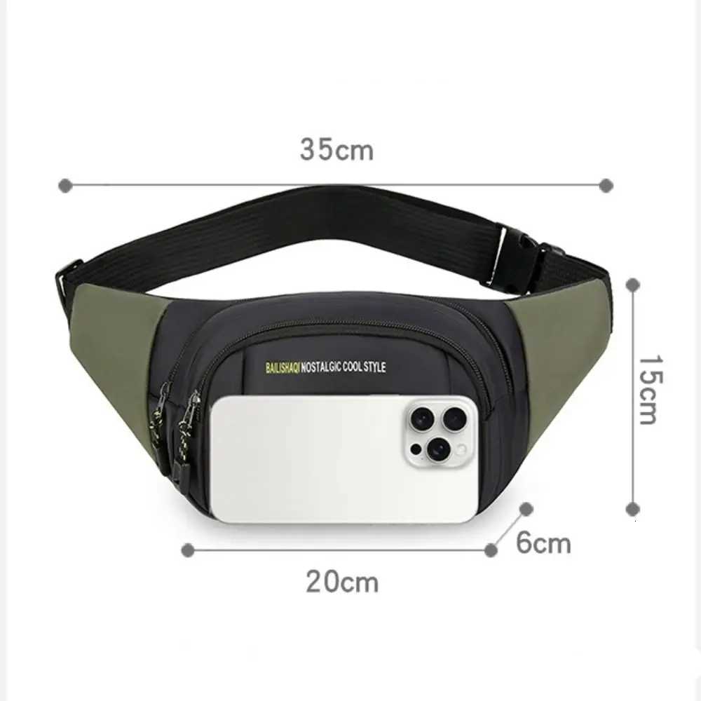 New Oxford Men Waist Bag Large Capacity Anti-theft Sports Mobile Phone Bag Multi-layer Business Cashier Wallet Chest BagT251126
