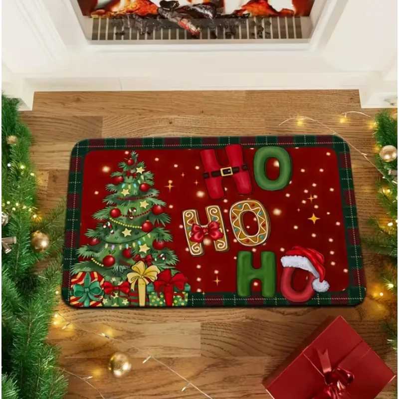 A Christmas Tree Door Mat Holiday Decoration Floor Mat Absorbent Floor Mat Seasonal Decoration of Household Entrance BathroomM251126