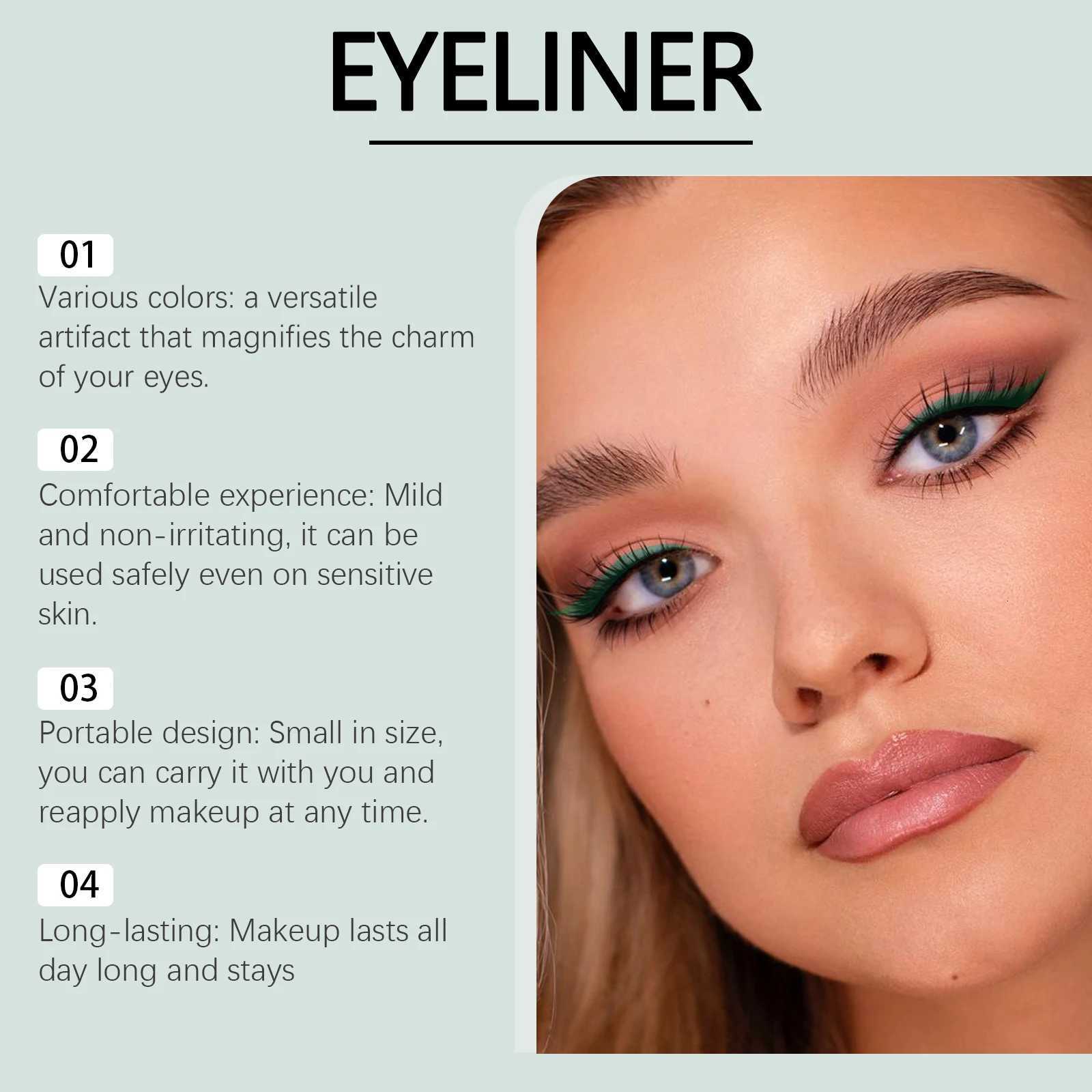 EELHOPE Waterproof Eyeliner Colours Lasting Sweatproof Quick Drying Smooth Black Liquid Eyeliner Natural Makeup Tools CosmeticsT251126
