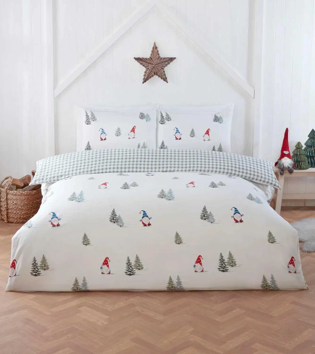 Christmas Home Christmas Bedding Set Winter Gonks Microfibre Duvet Cover Set Single Multi Bedding SetKing Size 220x230cm Y251126