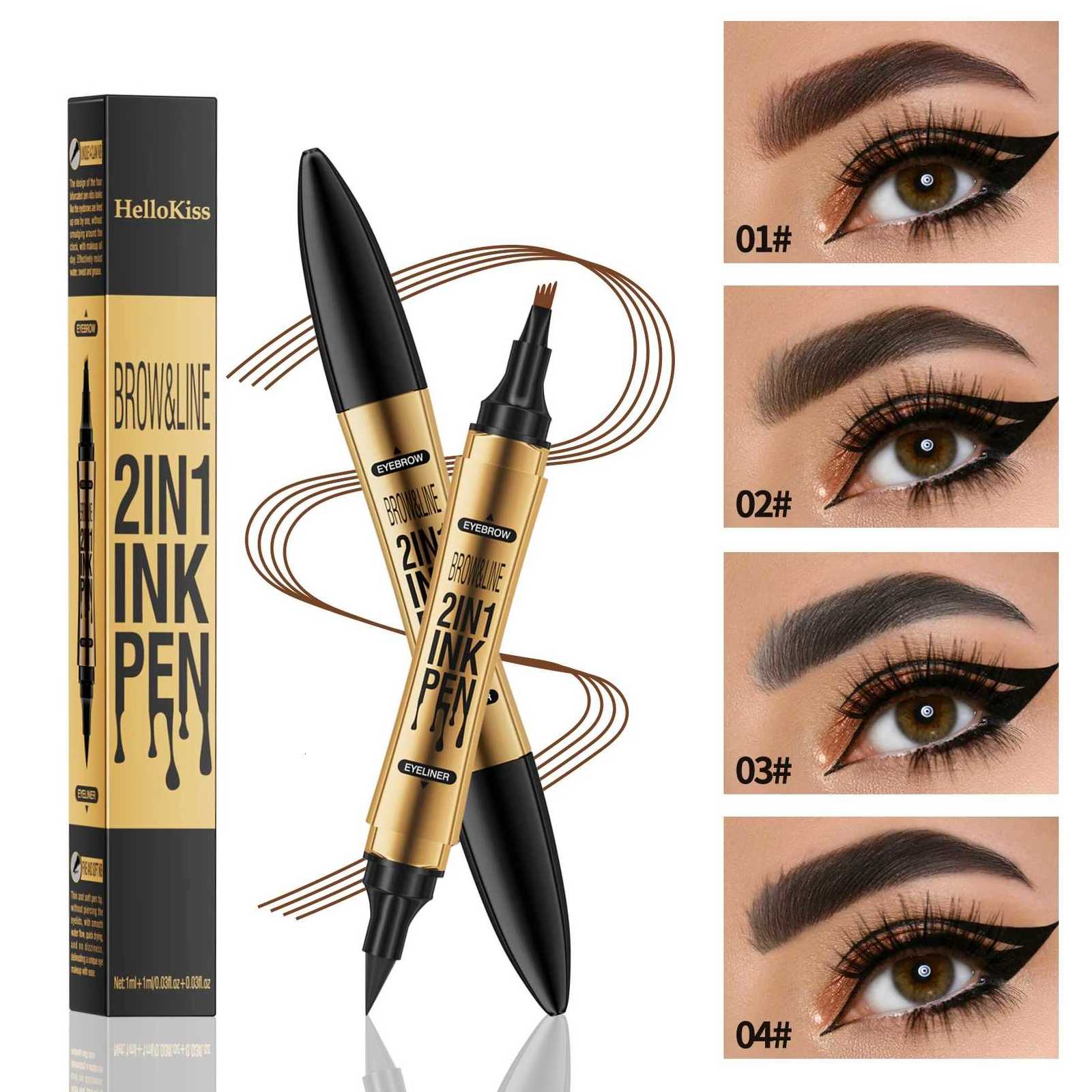 4 Colors Long-lasting liquid Eyebrow pencil Ultra-fine anti-stain waterproof and perspiration-proof quick drying EyelinerT251126