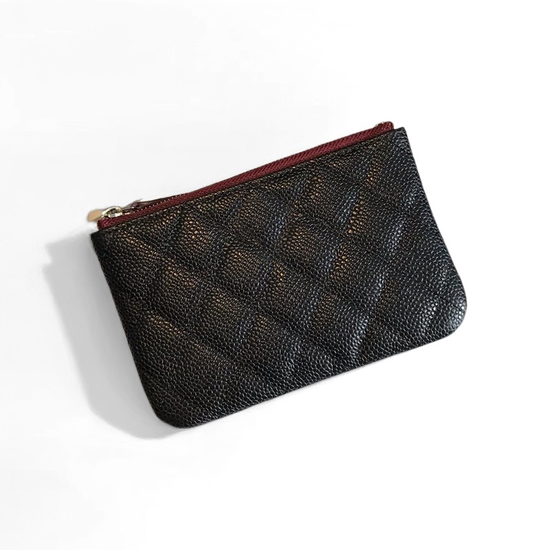 7 colors card coin bag women chic designer wallet luxurious classic quilted peony leather goldplated buckle adjustable long handle for daily use travel