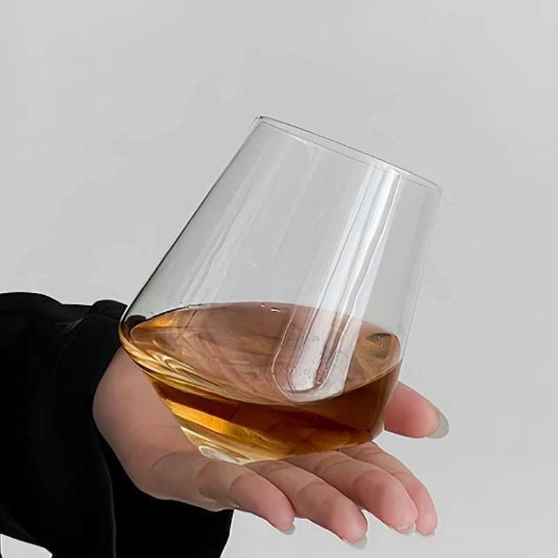 530ml Luxury Rotating Wine Glass Tumbler Cup High-end Whiskey Glass 235ml Foreign Wine Glass Transparent Cold Drink Cup Barware C251126