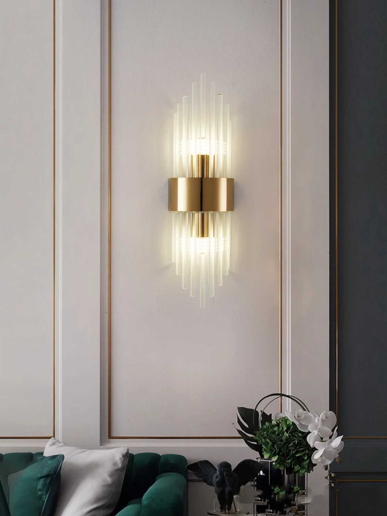 Gold/Black Stainless Steel Crystal Wall Sconce for Living Room Bedroom Kitchen Home Decor Lighting G9 Light Source M251126