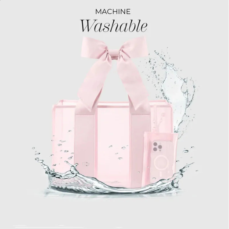Large Capacity Women Handbag with Bowknet Bubble Soap Summer Tote Bag High Quality 0.6MM PVC Beach Tote Bag Waterproof 250423