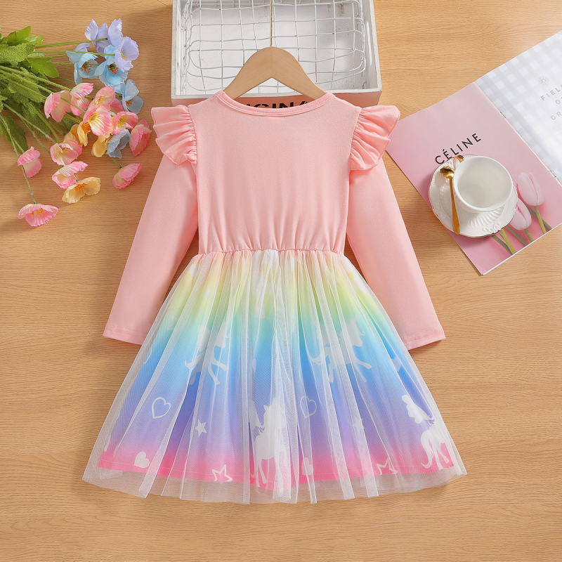 DISNEY kids designer clothes girl toddler designer clothes Elsa princess dress Little girl's holiday outfit birthday dress Print design.