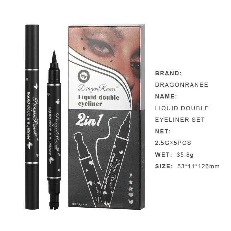 Dragon Ranee 5pcs Double-Ended Star Stamp Eyeliner Love Plum Lazy Stamp Waterproof Long Lasting Colorful Eyeliner SetT251126