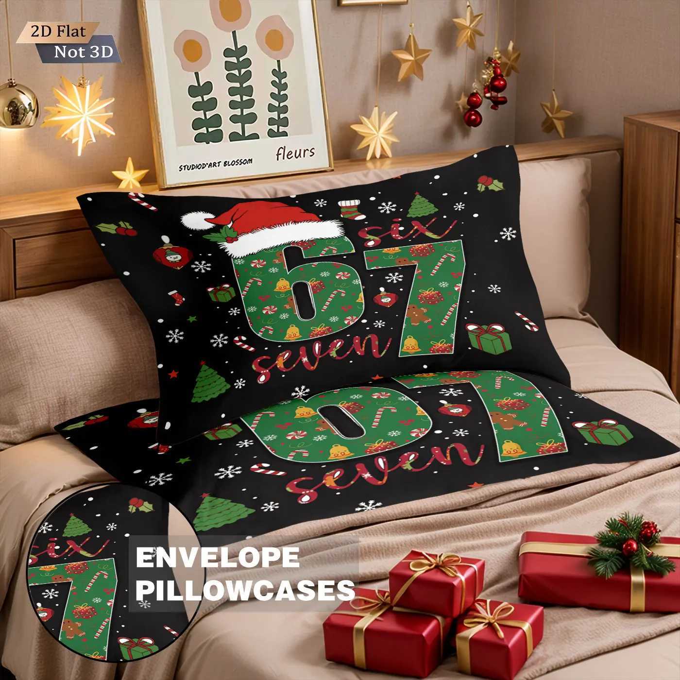 Christmas 3pcs Merry Christmas 67 element black print coreless duvet cover set multi size bedroom bedding holiday decoration Y251126