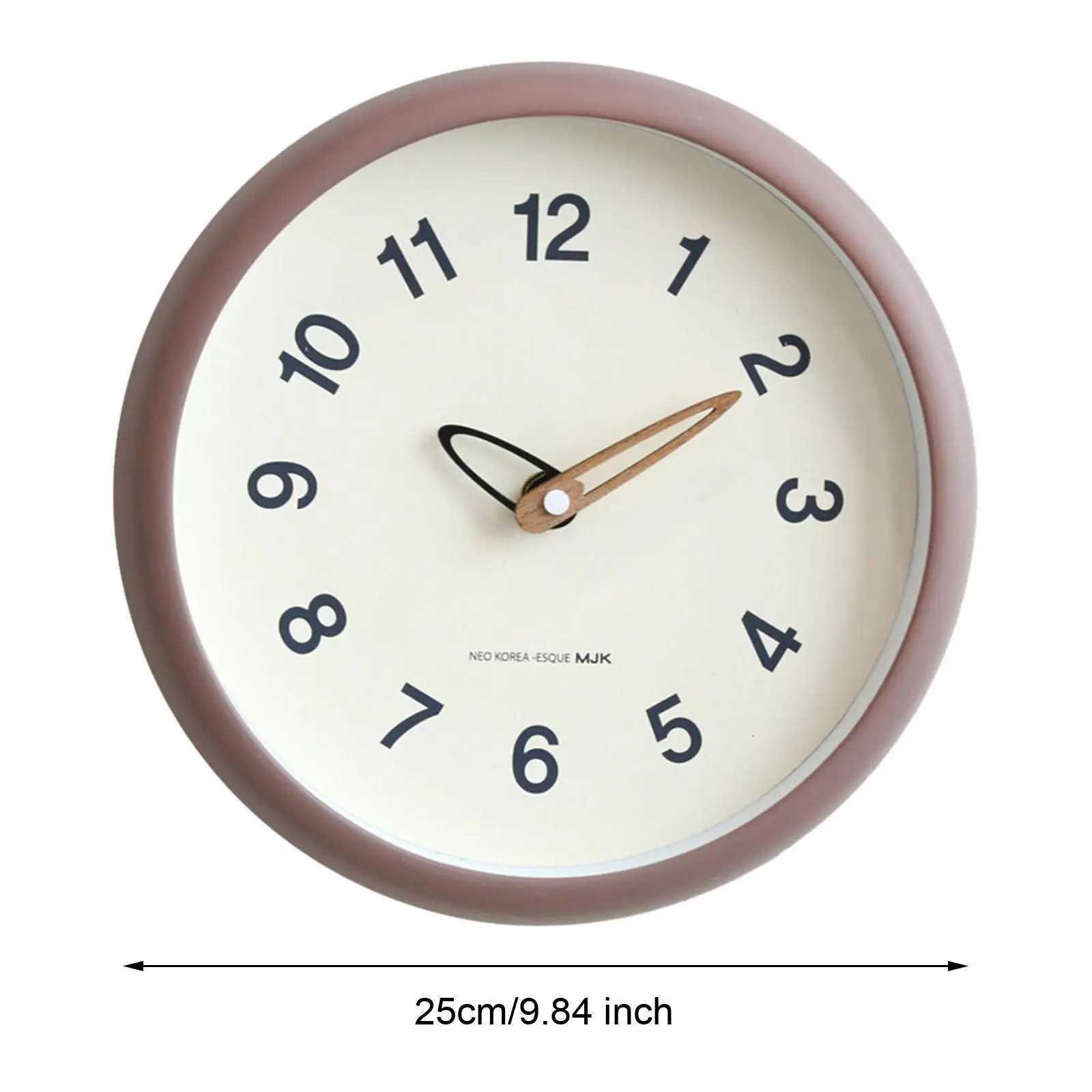 25cm Wall Clock Modern Lightweight Round Silent Easy to Read Large Numerals for Office Study Room Farmhouse Kitchen Decoration C251126
