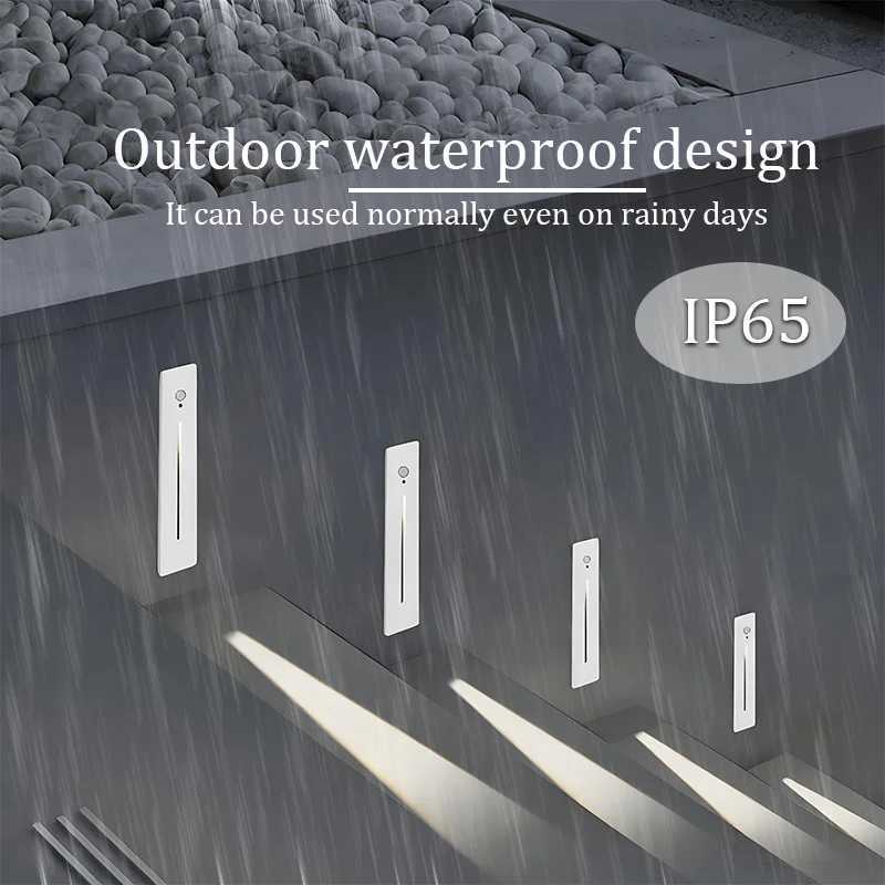 Sensor Step Wall Lamp IP65 Waterproof LED Wall Light Recessed 85-265V 3000K Corner Night Ladder Outdoor Staircase Corridor Lamps M251126