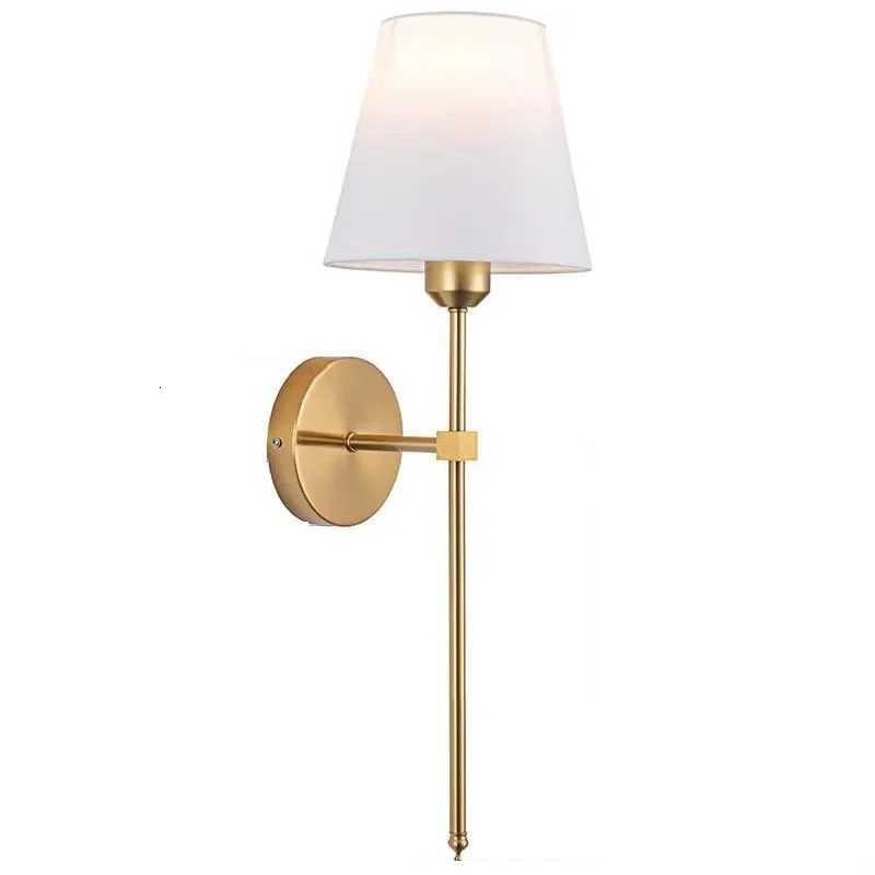 American Industrial Style Wall Lamp Fabric Lampshade Bedroom Bedside Sconces Retro Bathroom Night Light Fixture Home Decoration M251126