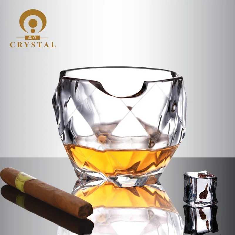 Gold Statue European Style Personzed Creative Cigar Glass Foreign Wine Glass Beer Glass Home Bar Irregular Strong Wine Glass C251126