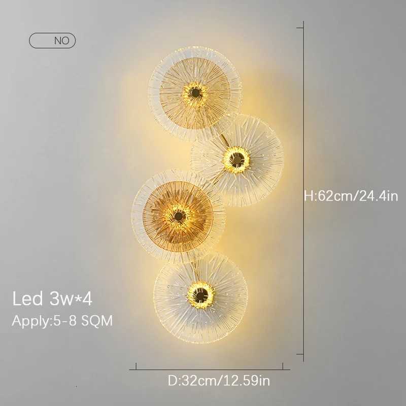 Modern Nordic Round Glass LED Lights Wall Lamp Combination For Living Room TV Background Bedside Corridor Aisle M251126