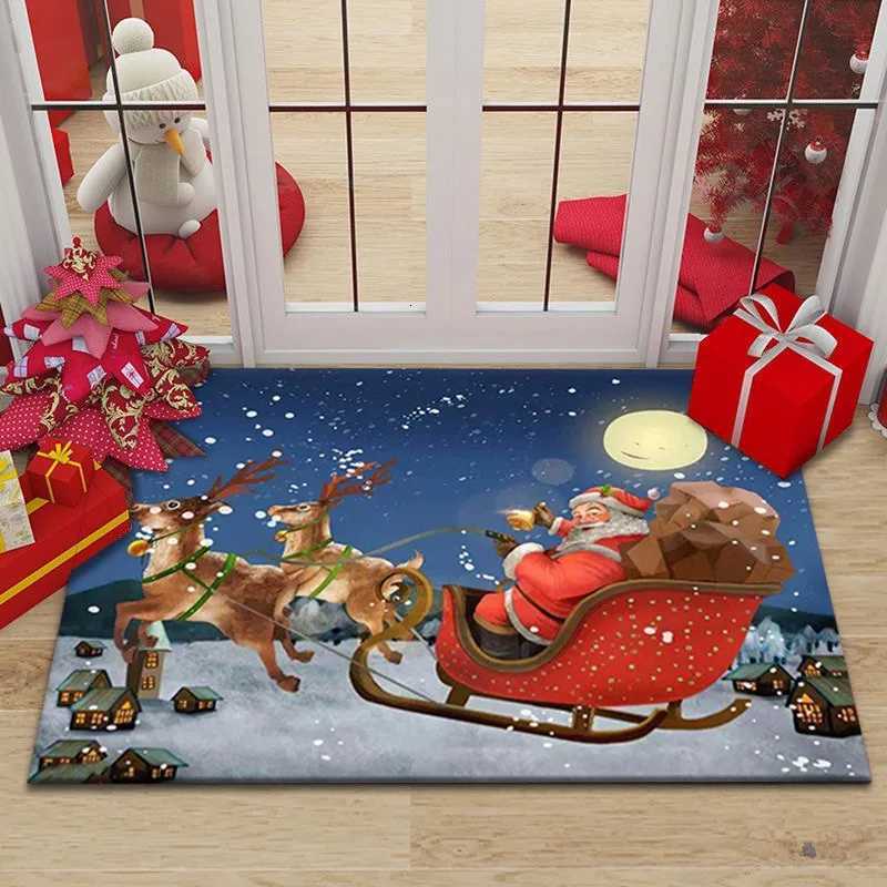 Christmas Element Print Doormat Non-Slip Entrance Rug Merry Christmas for Home Decor Living Room Doorway Indoor and Outdoor UseM251126