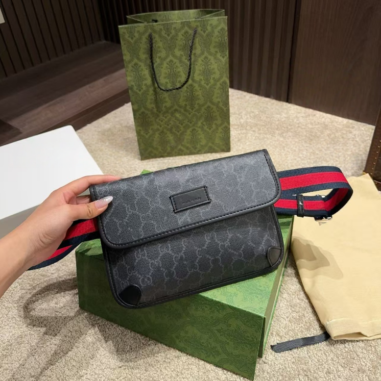 Designer Men leather bags Unisex Men Women leather Sport Runner Fanny Pack Belly Waist Bum Bag Fitness Running Belt Jogging Pouch Back grid