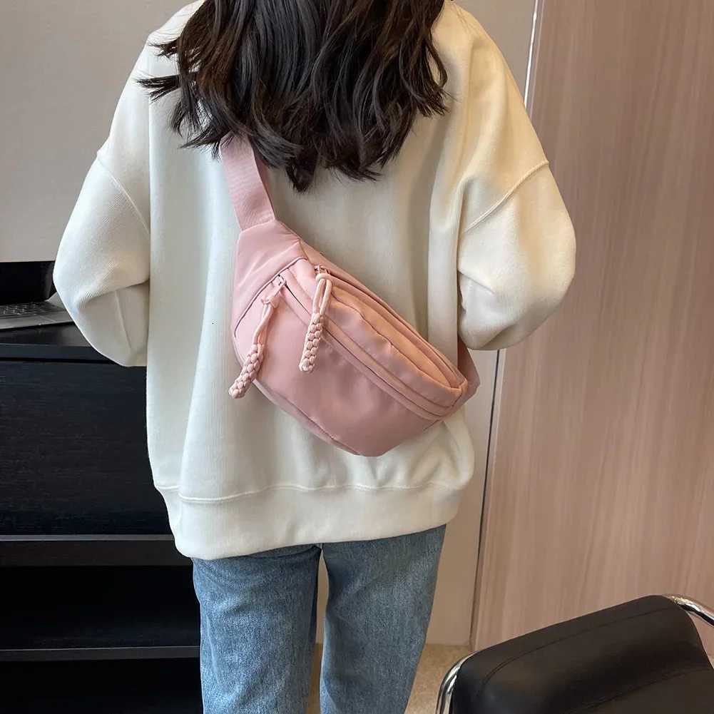 Chest Bag Banana bag for Women Sling Crossbody Waist Pack Canvas Running Waist Casual Fanny Packs Sport Half Moon Belt BagT251126