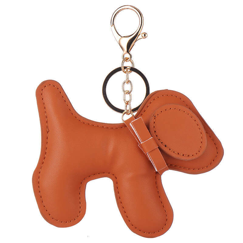 designer Creative Puppy Faux Leather Cute Dog Keychain Multicolor Bag Pendant Wholesale