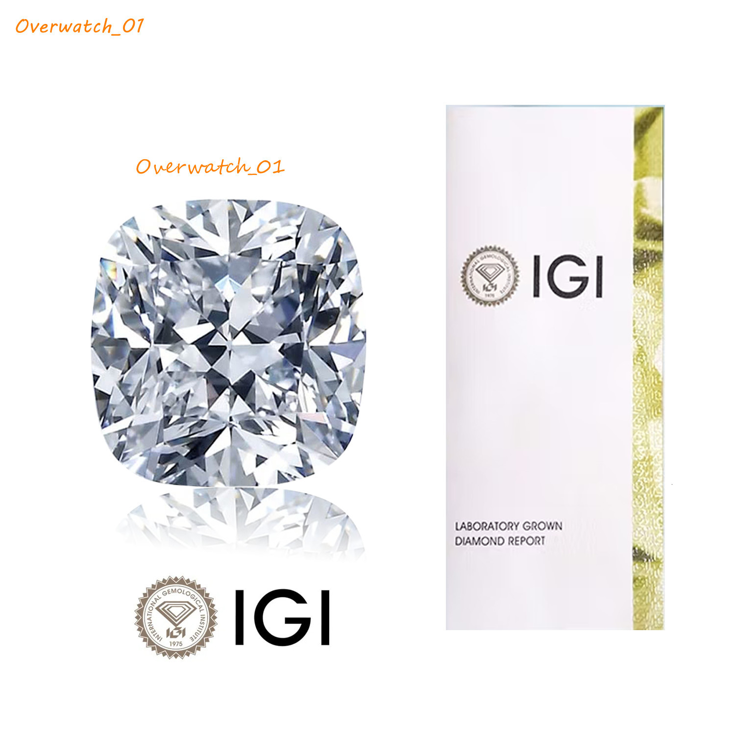 2CT IGI Cushion Cut White Diamond HPHT CVD Lab Grown Diamonds Loose Diamonds VS1