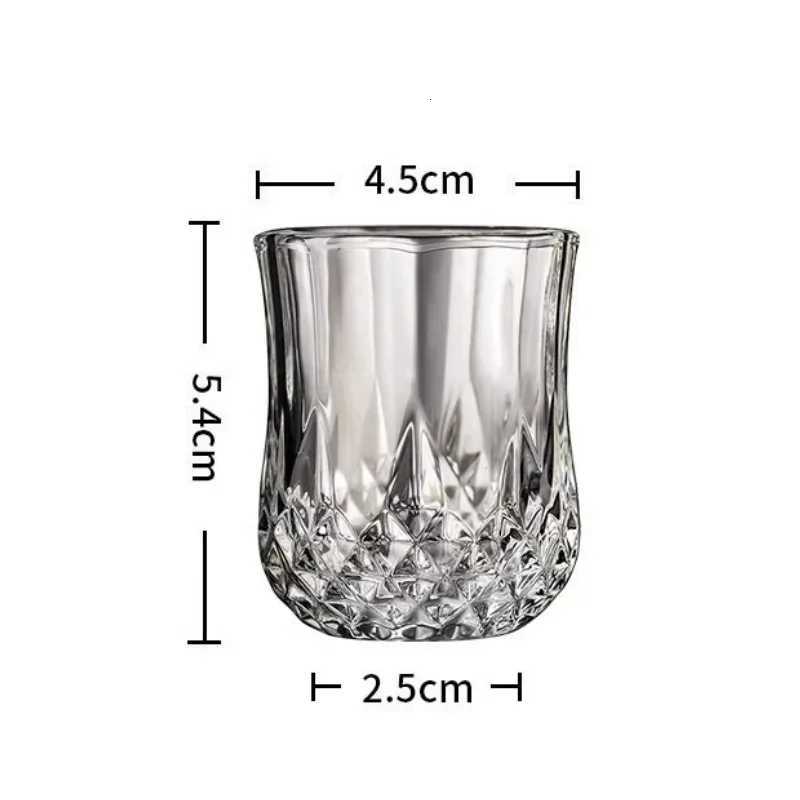 50ml Diamond Shot Glasses Scotch Whiskey Glass Transparent Cocktail Glass Bar Party Small Capacity Beer Glass Cup Home Drinkware C251126