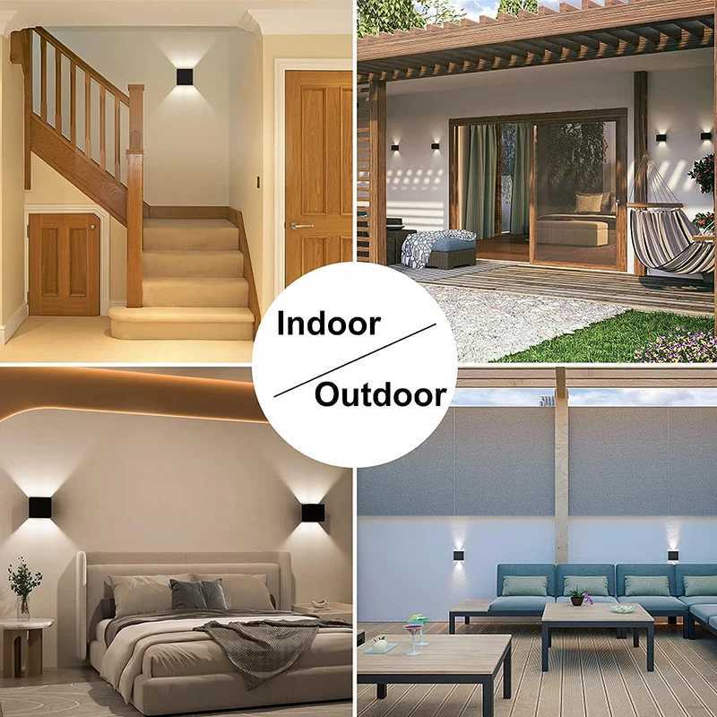 LED Wall Lamps 7W Cold White Warm White Waterproof Outdoor Interior Modern Nordic Square Wall Lights For Indoor Garden Corridors M251126