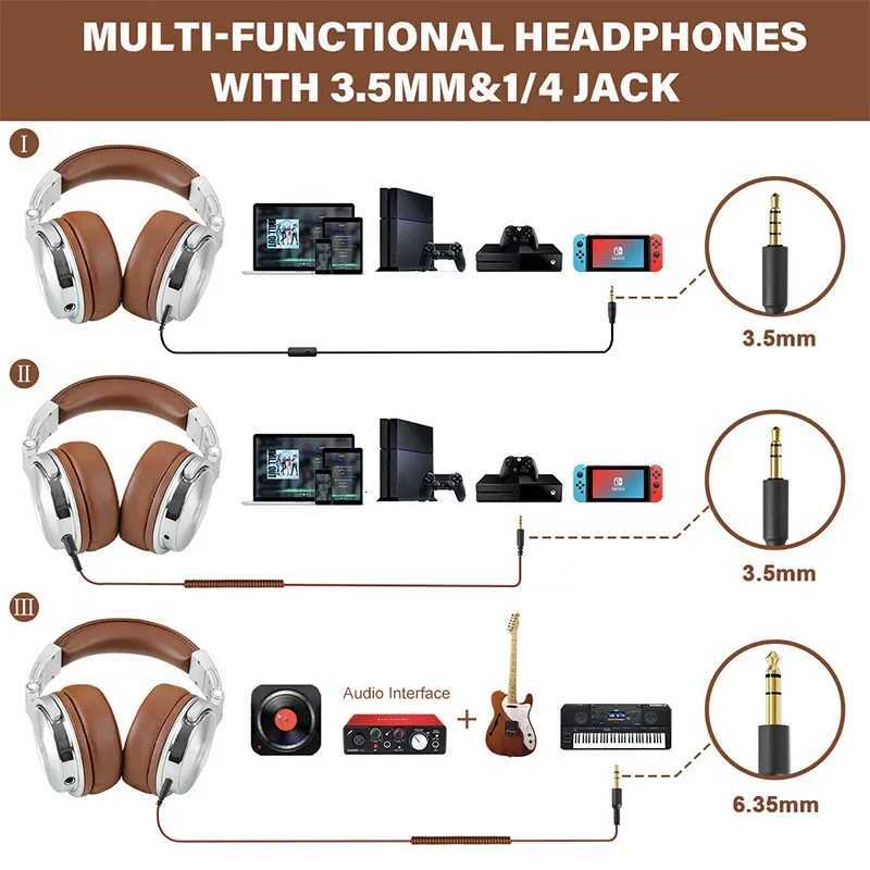Oneodio Wired HiFi Headphones Professional Studio DJ Headphones With Mic Over Ear Hi-Res Headset Monitoring For AMP Guitar PhoneM251126 - view 6