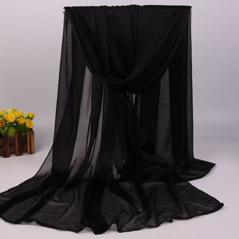 K531 Foreign trade cotton and linen scarf color matching twisted wrinkled scarf women's thin silk scarf pleated scarf versatile solid color shawl
