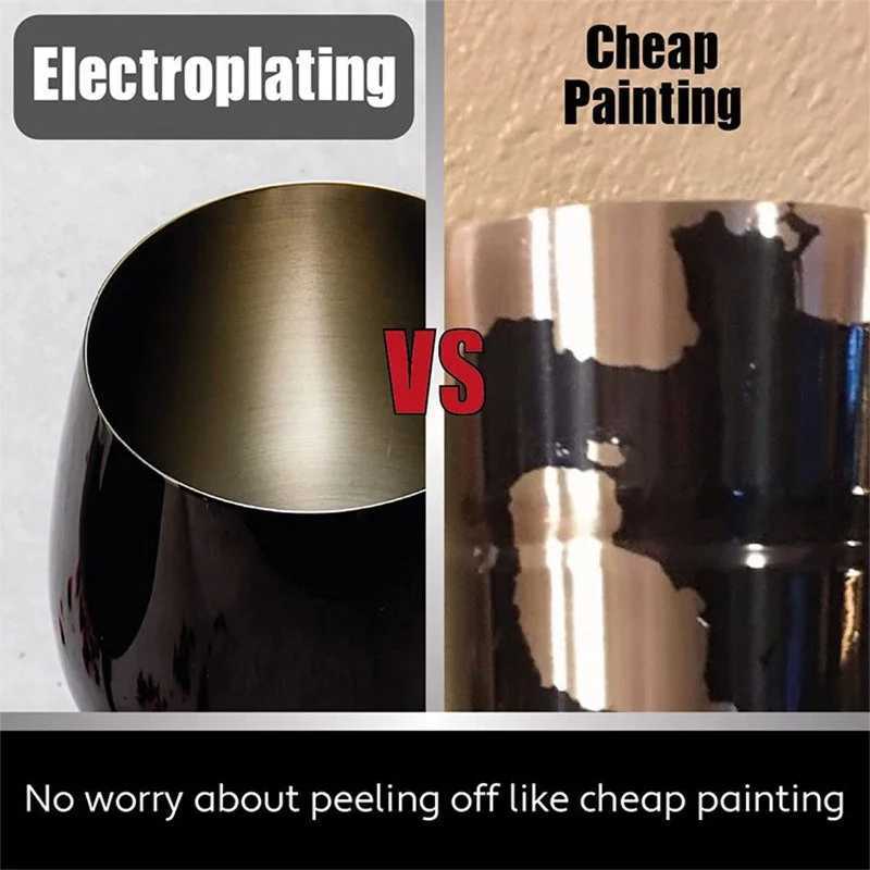 JUSTINLAU 500ML Stainless Steel Red Wine Cocktail Cup Unbreakable Metal Tall Champagne Glass KTV Bar Goblet European Wine Glass C251126