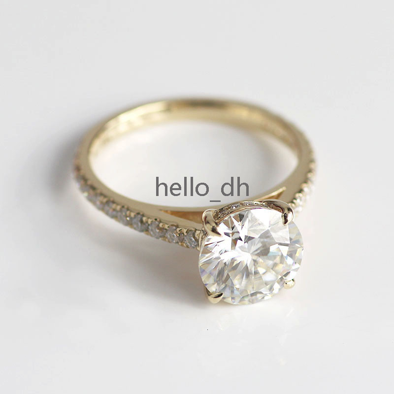 14K Yellow White Gold Wedding and Engagement Rings Pure Gold Moissanite Rings
