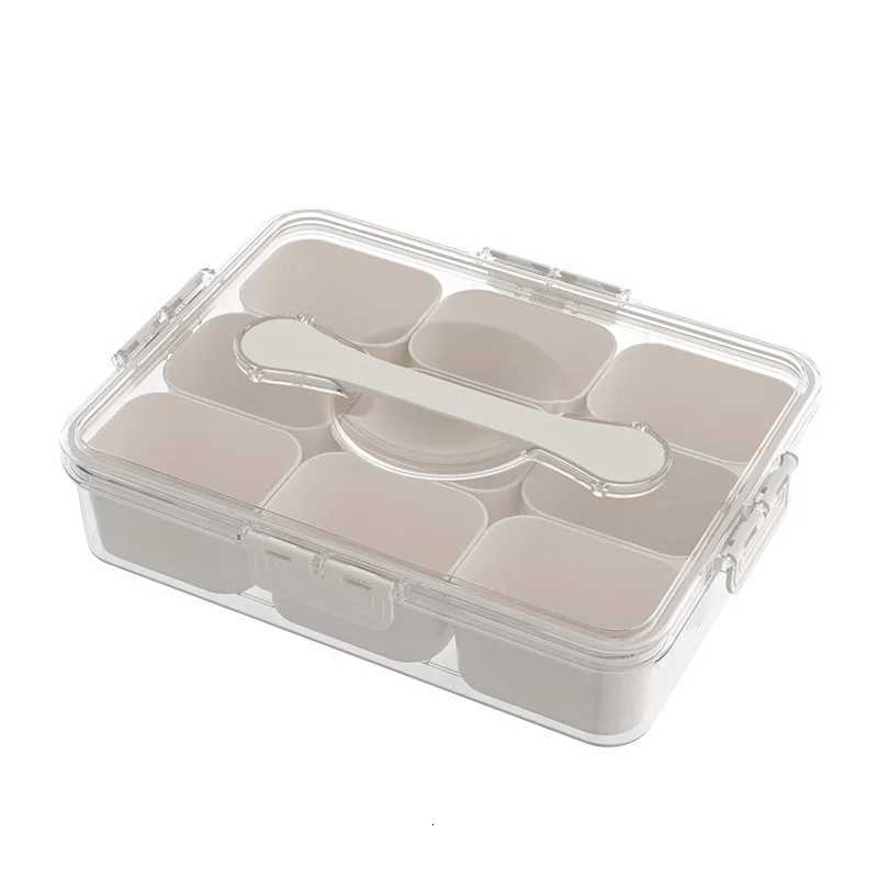 Refrigerator Storage Box 4/9 Grid Food Transparent Meat Vegetable Fruit Storage Box FridgeSeasoning Onion Ginger Storage Box Y251126