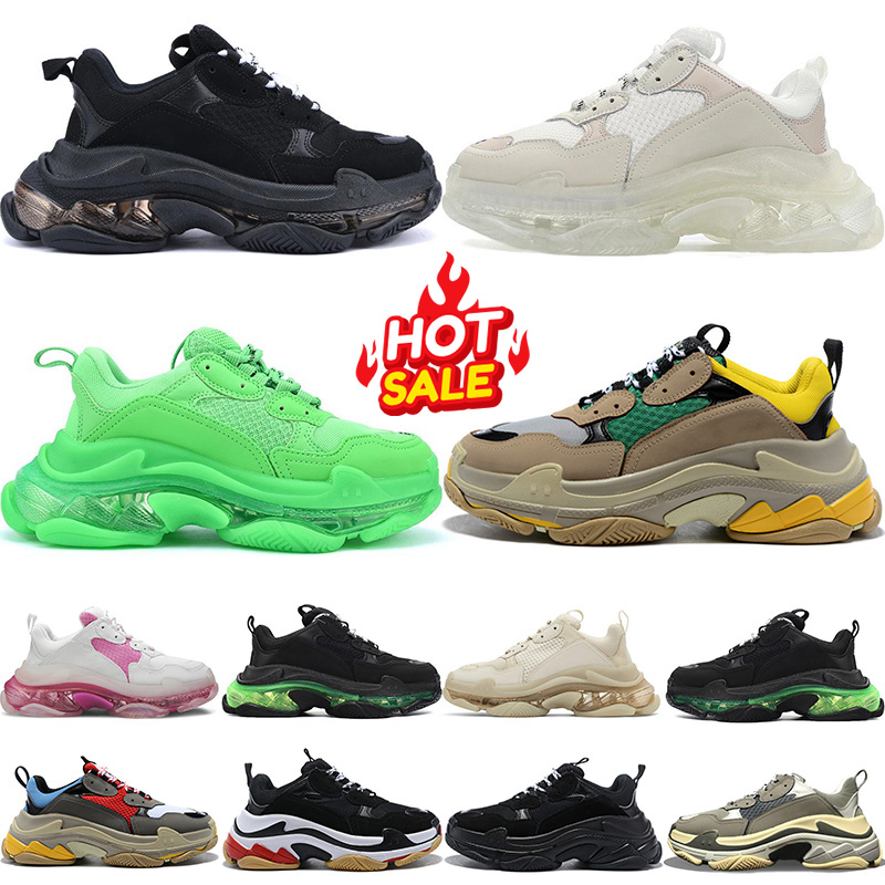 Designer triple s luxury trainers triple casual shoes men women leather black white pink outdoor runer sports running shoes sneakers