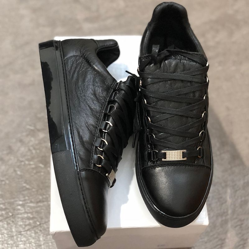 Paris designer shoes mens arena sneakers creased leather high top sneakers fashion mens womens causal trainers arena dress shoes