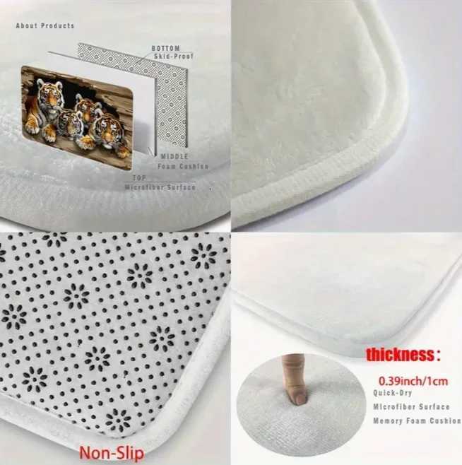 Christmas Doormat Santa Claus and Holly HO HO HO Welcome Pad Bathroom Living Room Bedroom Kitchen Office Christmas DecorationM251126