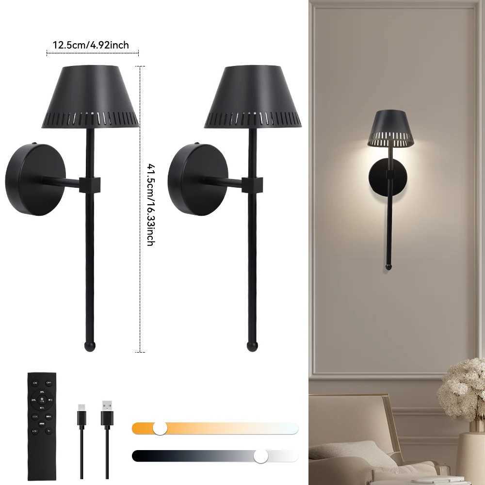 2PCS Wireless Wall lamp Hotel Home Interior Decor Rechargeable Lighting Warm/Cold White Corridor Bedroom Bedside Wall Light M251126