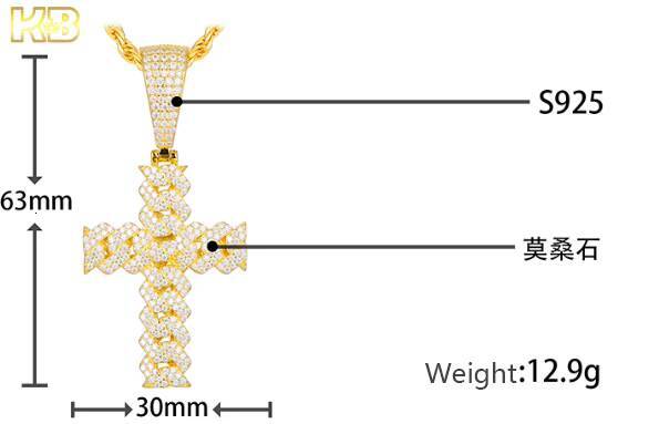 Moissanite Jewelry Hip-Hop Pendant Designed to Add Sparkle and Elegance to Your Fashion-Forward Wardrobe