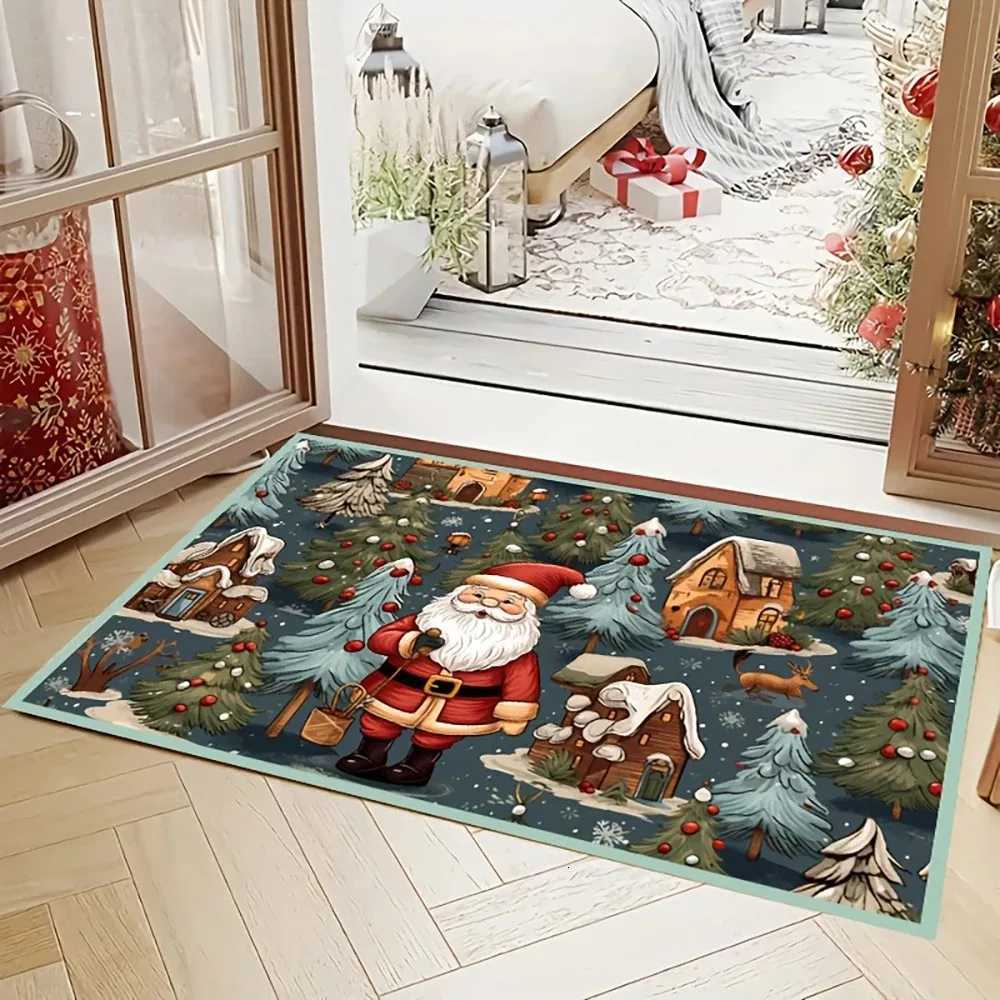 1pc Christmas Decorative Doormat for Door Holiday Indoor and Outdoor Rear Front Door Welcome Mat Winter Door MatM251126