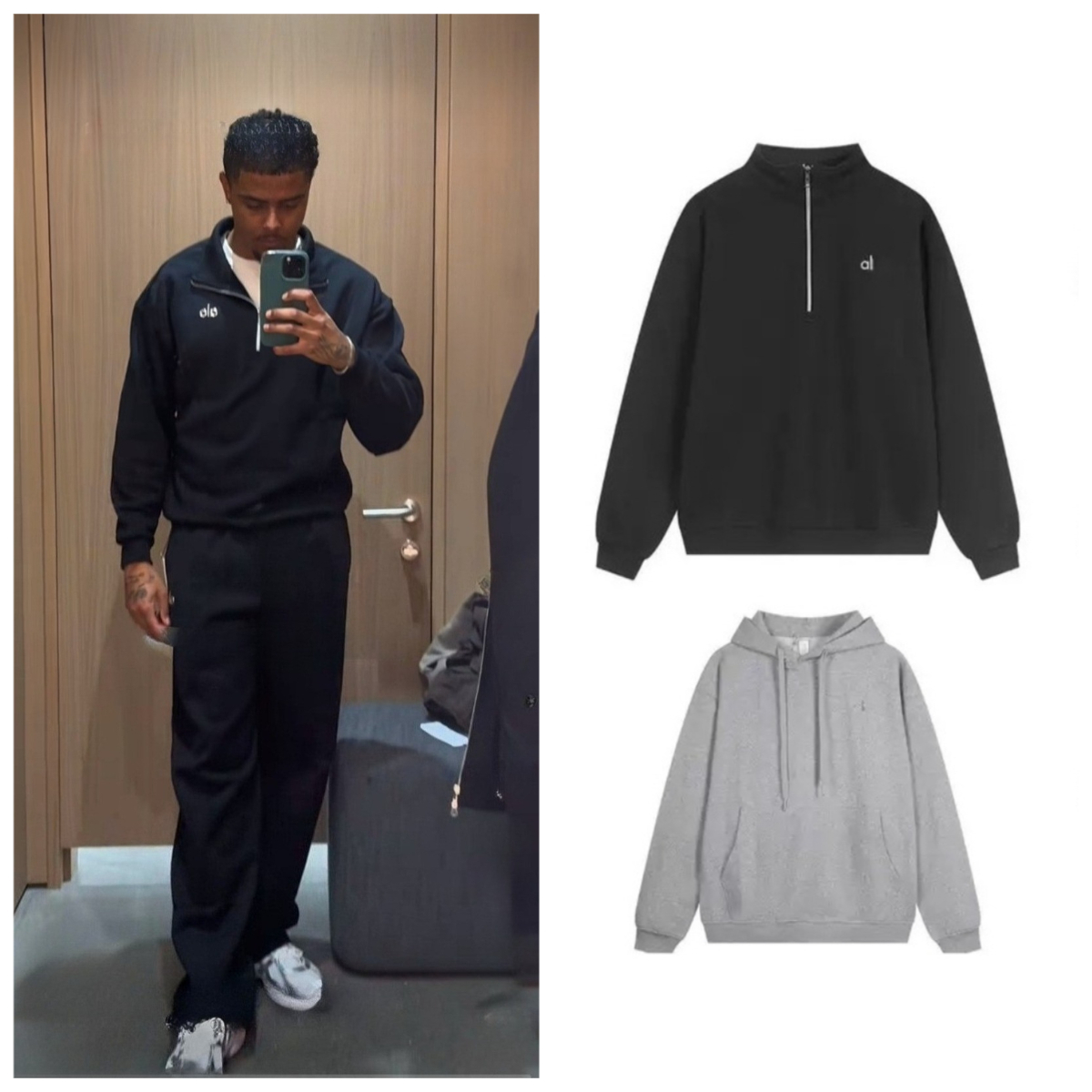 Designer Unisex men Yoga Casual zipper hoodie sets Oversized women Sweatshirts 3D Logo Long Sleeve set quarter zipper sweatshirt Gym men Sweatshirts Steel seal logo