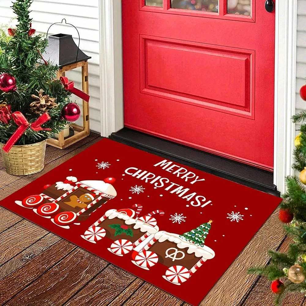 1pc Christmas Snowman s Doormat Holiday indoor and outdoor rear front door welcome mat winter door matM251126