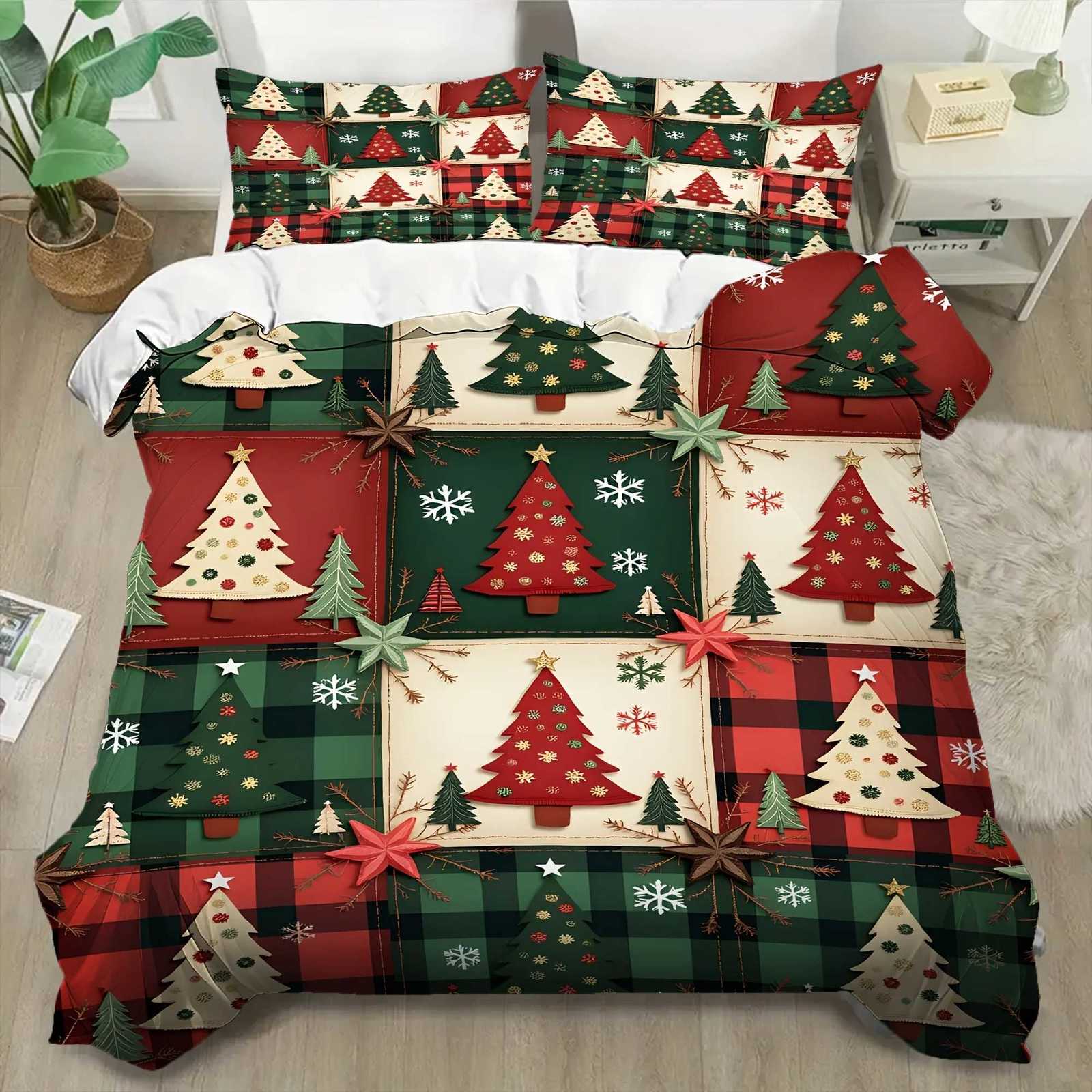 Christmas MERRY Christmas Bedding Set 3D Printed Duvet Cover Set Soft Single Double Size Bed Set 2026 Christmas Gift Tree Home Decorations Y251126