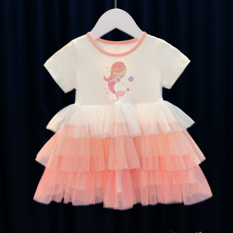 Disney Children's Summer Designer Dress Princess Skirt Birthday Party Formal Dress Beach dress girl's skirt Princess Tulle Dress Cotton Clot