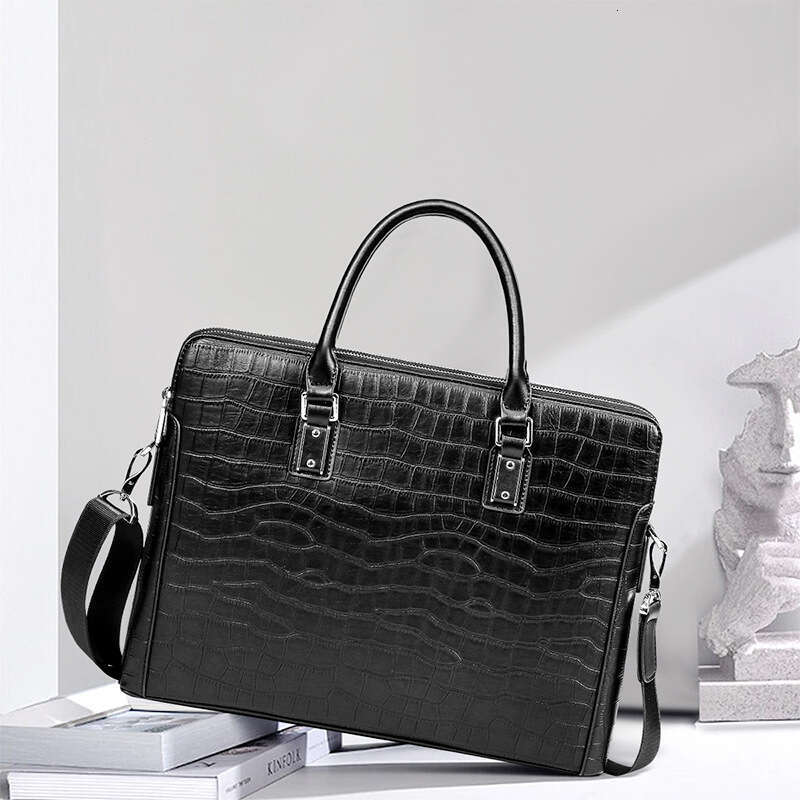 Luxury Bag Designer Genuine Leather Simple Business Briefcase Large Capacity Top Layer Cowhide Laptop Bag Versatile Men S Handbag