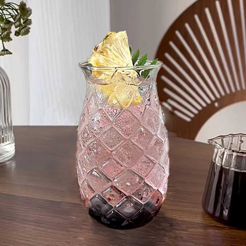 1-2pcs/Set 480ml Pineapple Shaped Cocktail Glasses Wine Glass Cup For Home Bar Party Transparent Juice Glass C251126