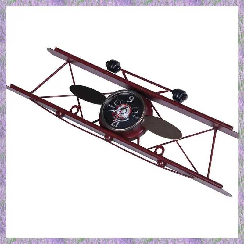 A63K-2X Creative Retro Aircraft Clock Living Room Dining Wall Wall Decoration Wall Hanging Iron Ornamental Clock C251126