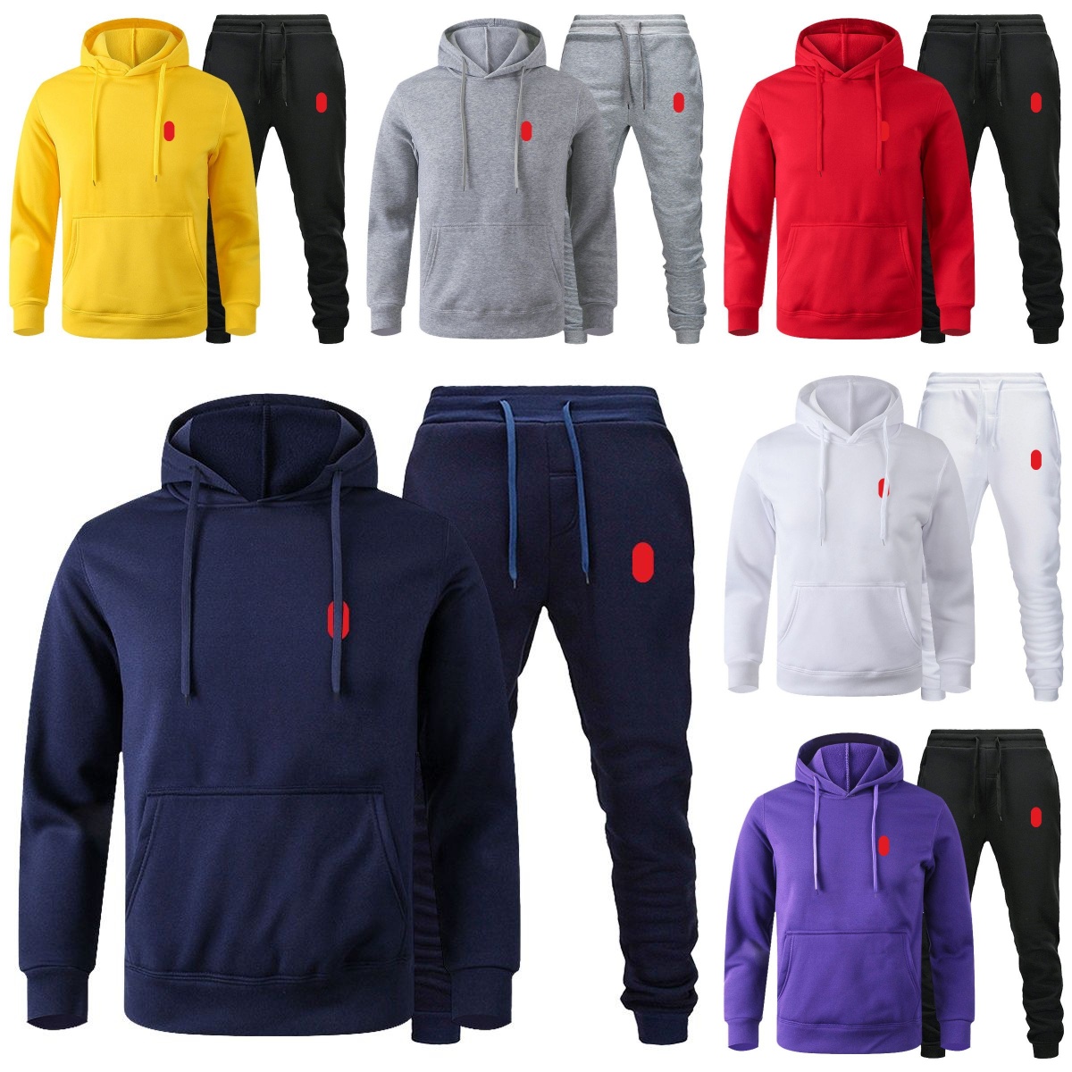 2-piece set Men Tracksuits Small Horse Embroidery Designer Hoodie Winter Autumn Jacket Casual Men Hoodies Sets Sweatshirt Sweatpants Streetwear