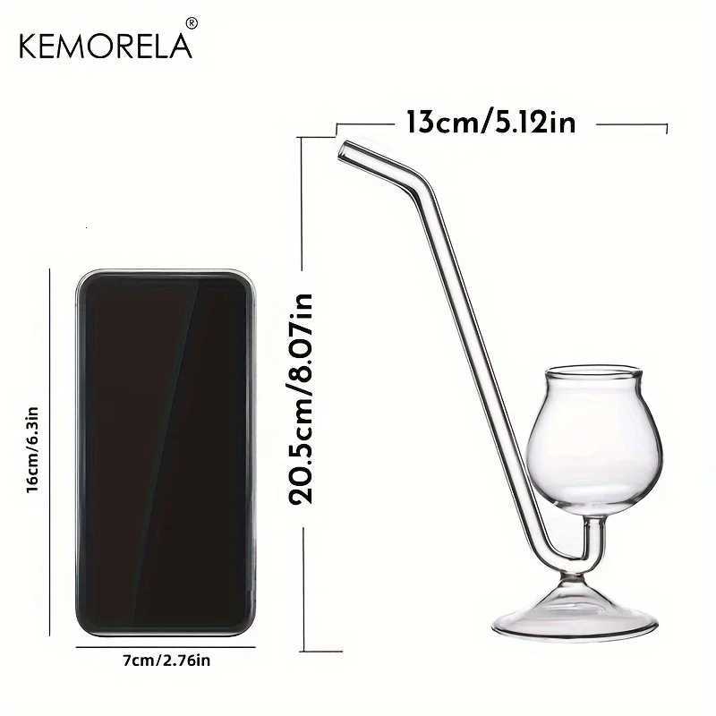 KEMORELA Pipe Type Whiskey Glass Vampire Wine Glass Material Suitable for Red Wine Glass Wine Whiskey Home Bar Party Club C251126