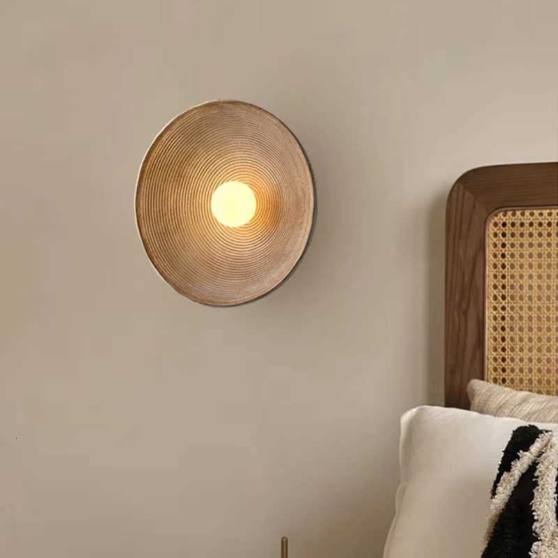 Retro Japanese Resin Wall Lamp Suitable for Living Room Bedroom Bedside Background Decoration Light M251126