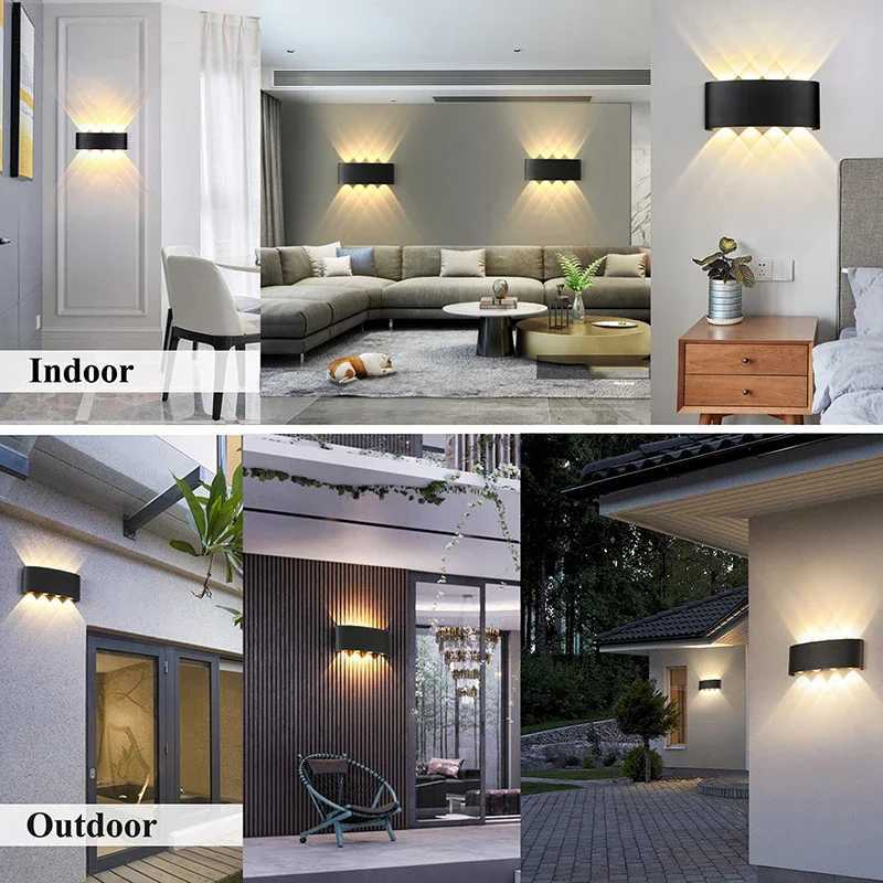 IP65 LED Wall Lamp AC86-265V/DC12V-24V Outdoor Waterproof Garden Lighting Aluminum Indoor Bedroom Living Room Stairs Wall Light M251126